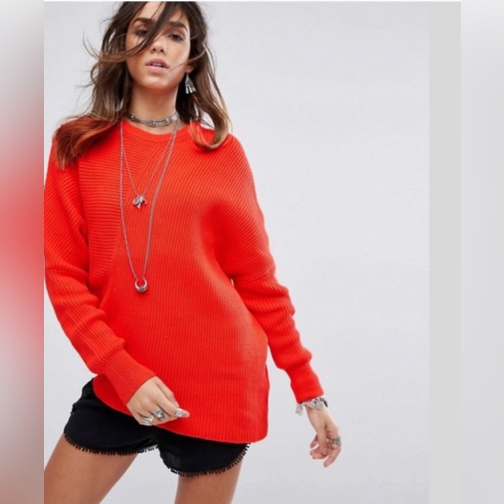 Free People Downtown Asymmetrical Sweater - Size Medium